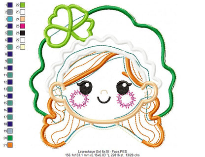 Leprechaun Girl Ornament - ITH Project - Machine Embroidery Design