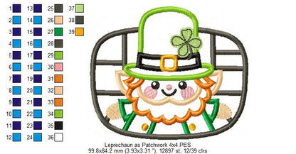 Leprechaun as Patchwork  - Applique - Machine Embroidery Design