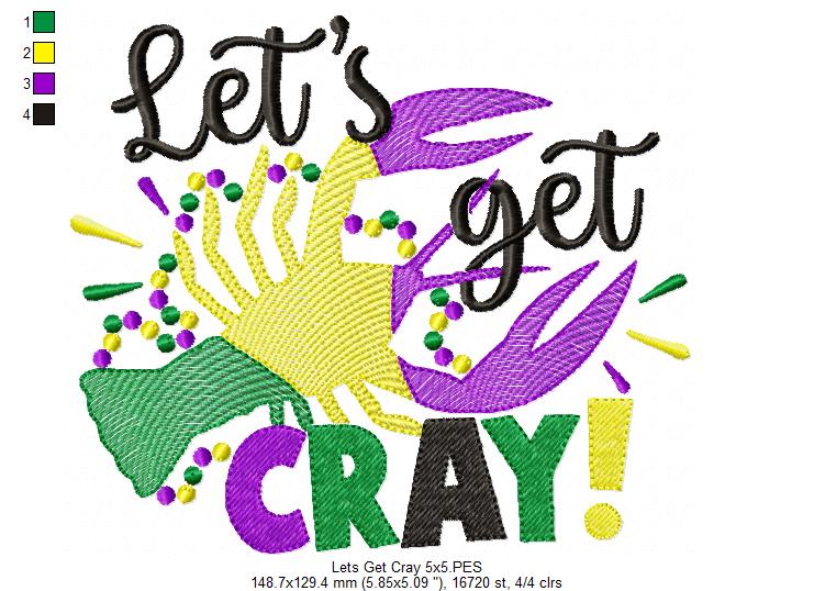 Let's Get Cray! - Fill Stitch - Machine Embroidery Design