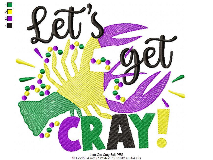 Let's Get Cray! - Fill Stitch - Machine Embroidery Design