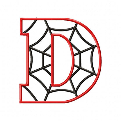 Monogram D Spider Web Letter D - Applique