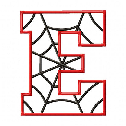 Monogram E Spider Web Letter E - Applique