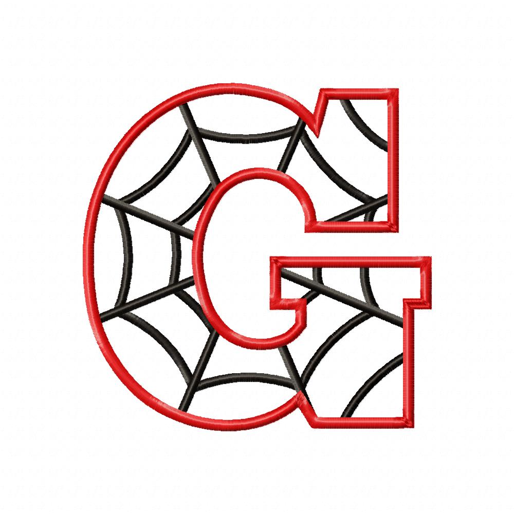 Monogram G Spider Web Letter G - Applique - Machine Embroidery Design