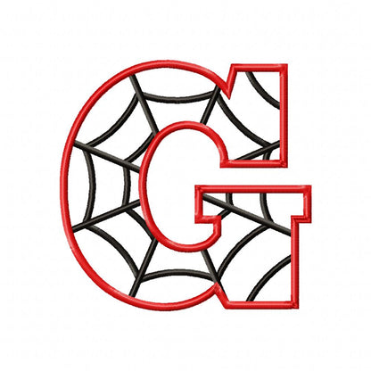 Monogram G Spider Web Letter G - Applique - Machine Embroidery Design