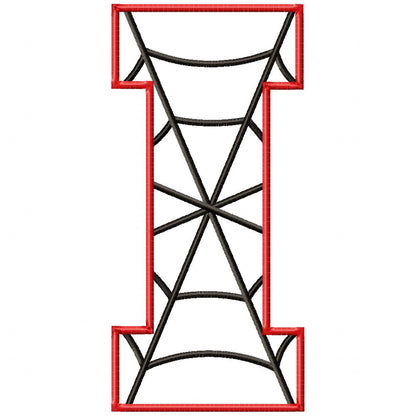 Monogram I Spider Web Letter I - Applique - Machine Embroidery Design