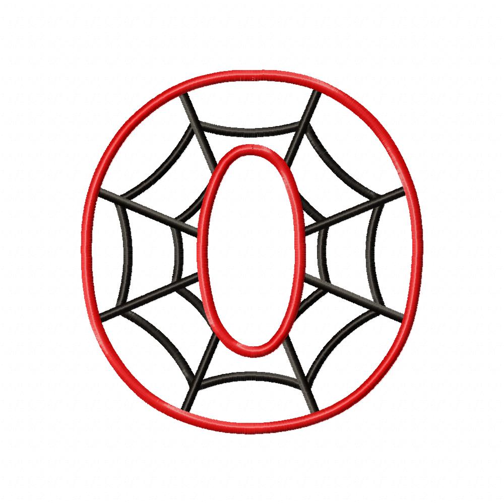 Monogram O Spider Web Letter O - Applique Machine Embroidery Design