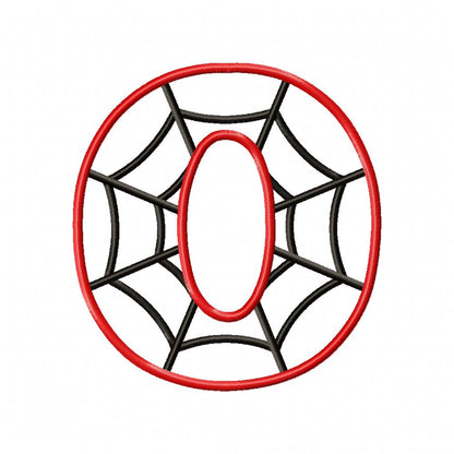 Monogram O Spider Web Letter O - Applique Machine Embroidery Design