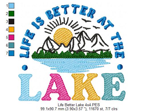 Life is Better at the Lake - Fill Stitch - Machine Embroidery Design