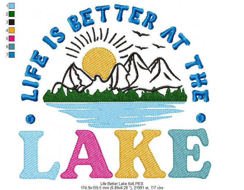 Life is Better at the Lake - Fill Stitch - Machine Embroidery Design