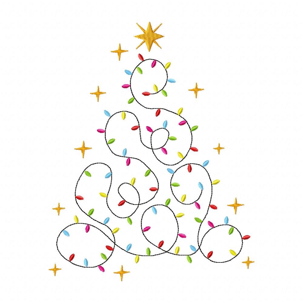 Christmas Tree of Lights - Fill Stitch - Machine Embroidery Design