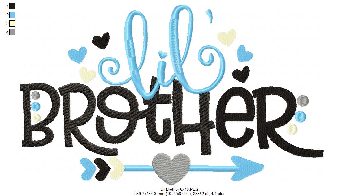 Lil' Brother Arrow and Hearts - Fill Stitch - Machine Embroidery Design