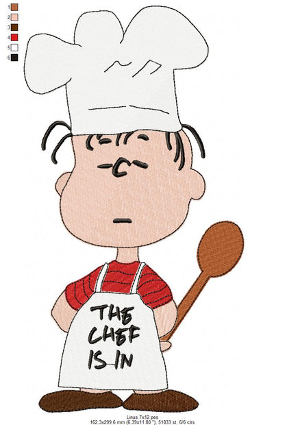🍽️ Chef Is In Cutie – Fill Stitch – Machine Embroidery Design
