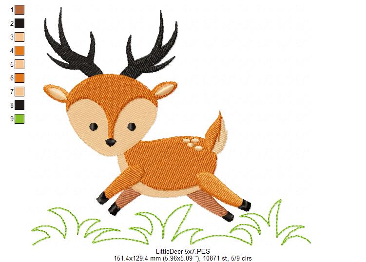 Little Deer - Fill Stitch - Machine Embroidery Design