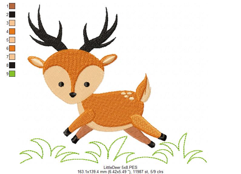 Little Deer - Fill Stitch - Machine Embroidery Design