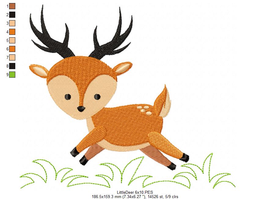 Little Deer - Fill Stitch - Machine Embroidery Design