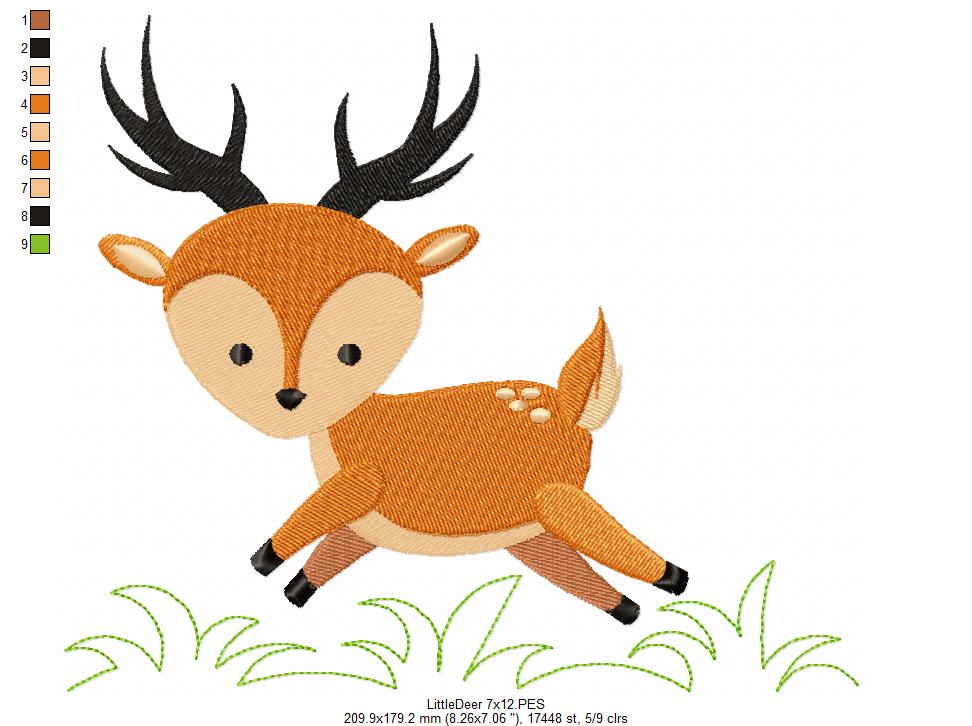 Little Deer - Fill Stitch - Machine Embroidery Design