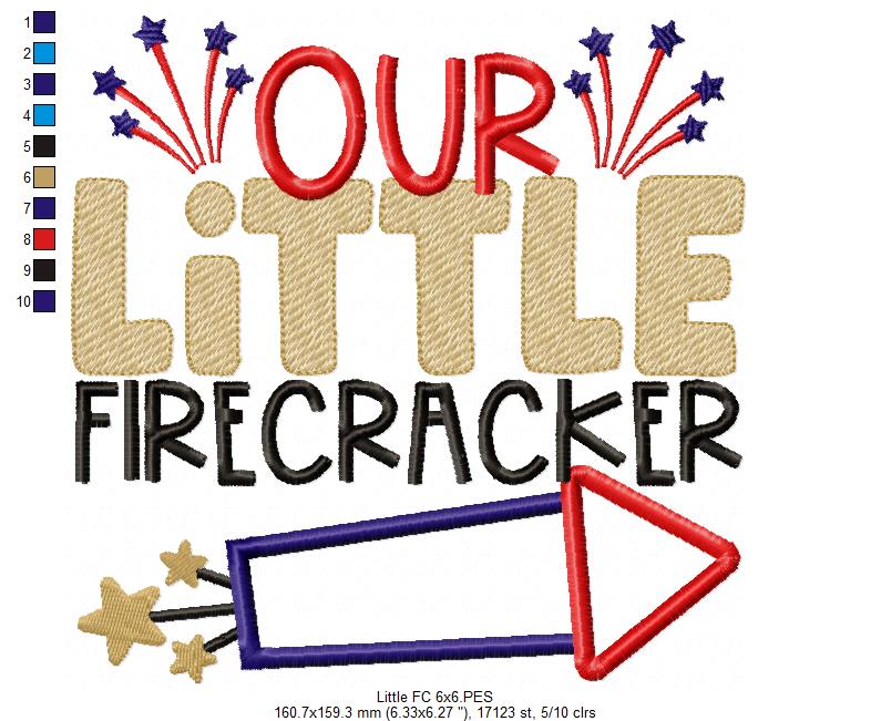 Our Little Firecracker 4th of July - Applique - Machine Embroidery Design