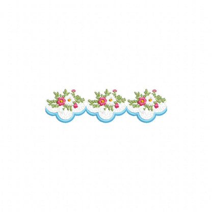 Little Flowers Delicate Border - Fill Stitch - Machine Embroidery Design