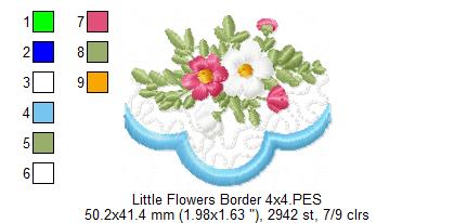 Little Flowers Delicate Border - Fill Stitch - Machine Embroidery Design