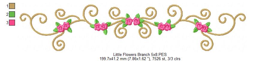 Little Flowers Branch - Fill Stitch - Machine Embroidery Design