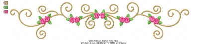Little Flowers Branch - Fill Stitch - Machine Embroidery Design