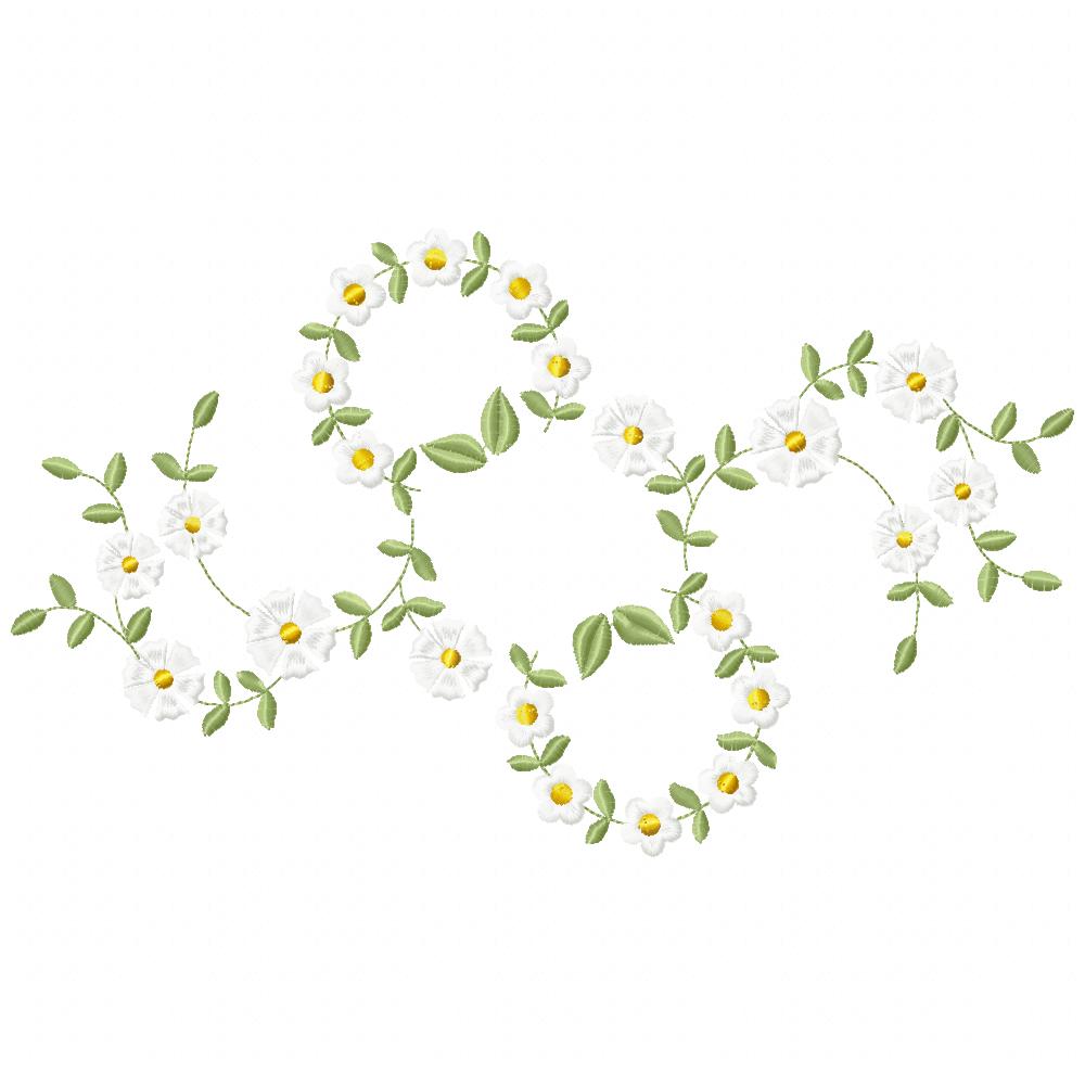 Little Flowers Floral Frame - Fill Stitch - Machine Embroidery design