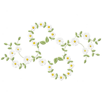 Little Flowers Floral Frame - Fill Stitch - Machine Embroidery design