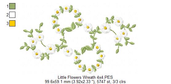 Little Flowers Floral Frame - Fill Stitch - Machine Embroidery design