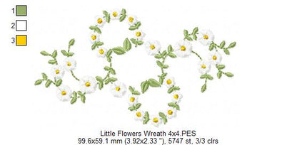 Little Flowers Floral Frame - Fill Stitch - Machine Embroidery design