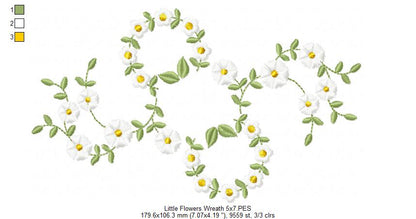 Little Flowers Floral Frame - Fill Stitch - Machine Embroidery design