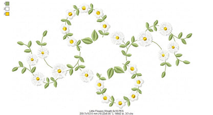 Little Flowers Floral Frame - Fill Stitch - Machine Embroidery design