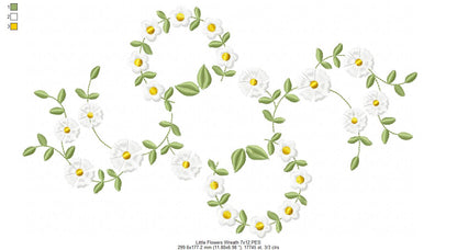 Little Flowers Floral Frame - Fill Stitch - Machine Embroidery design