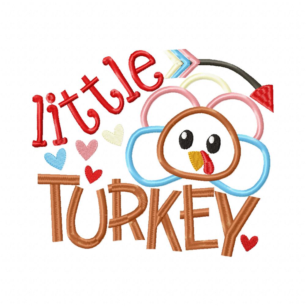 Thanksgiving Family Turkey - Applique Embroidery - Set of 8 Designs