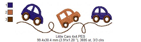 🚙 Little Cars Parade – Fill Stitch - Machine Embroidery Design