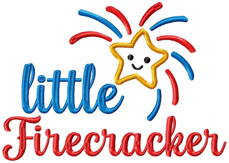 ⭐ Little Firecracker Star – Applique – Machine Embroidery Design