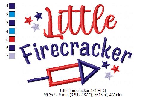 ⭐ Little Firecracker Fun – Applique – Machine Embroidery Design