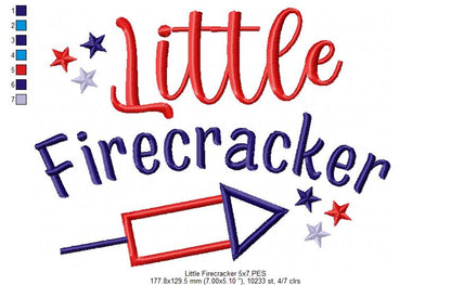 ⭐ Little Firecracker Fun – Applique – Machine Embroidery Design