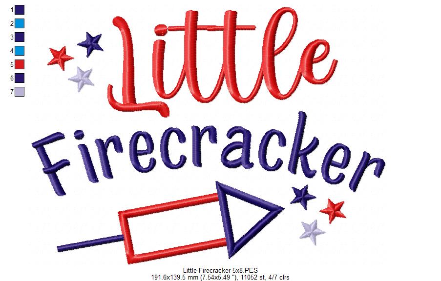 ⭐ Little Firecracker Fun – Applique – Machine Embroidery Design