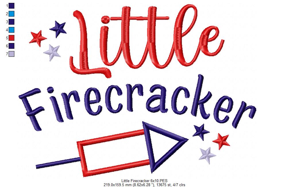 ⭐ Little Firecracker Fun – Applique – Machine Embroidery Design