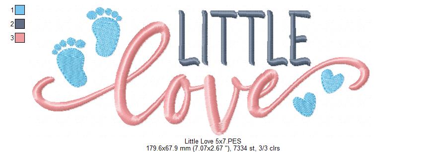 Newborn Little Love - Fill Stitch - Machine Embroidery Design