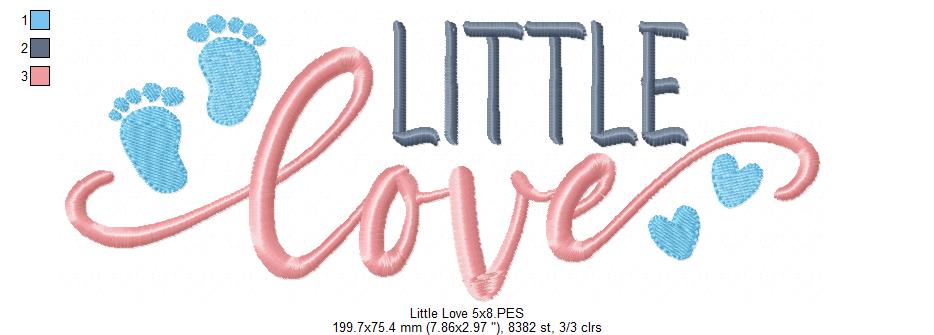 Newborn Little Love - Fill Stitch - Machine Embroidery Design