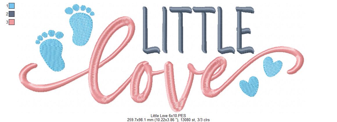 Newborn Little Love - Fill Stitch - Machine Embroidery Design