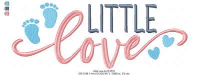 Newborn Little Love - Fill Stitch - Machine Embroidery Design