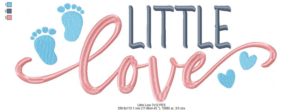 Newborn Little Love - Fill Stitch - Machine Embroidery Design