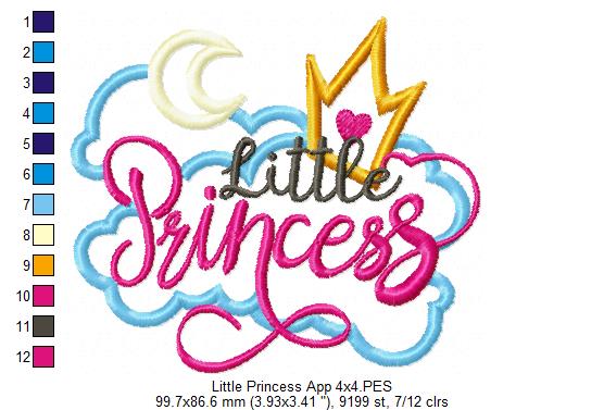 Little Princess - Applique - Machine Embroidery Design
