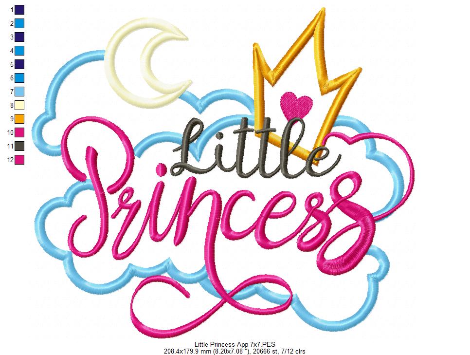 Little Princess - Applique - Machine Embroidery Design