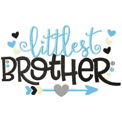 Littlest Brother Arrow and Hearts - Fill Stitch - Machine Embroidery Design