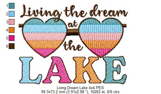 Living the Dream at the Lake - Fill Stitch - Machine Embroidery Design