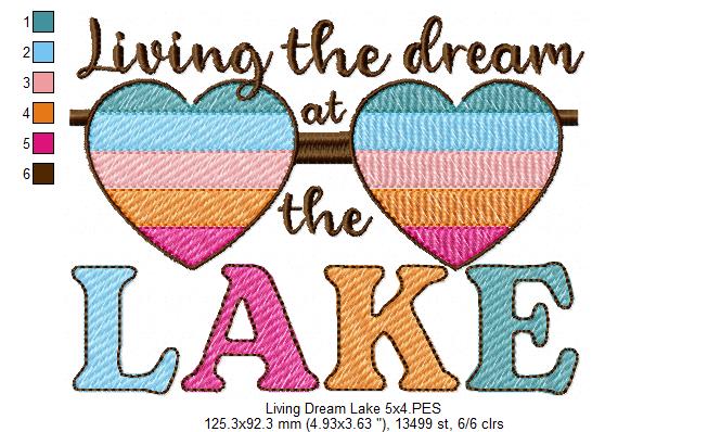 Living the Dream at the Lake - Fill Stitch - Machine Embroidery Design