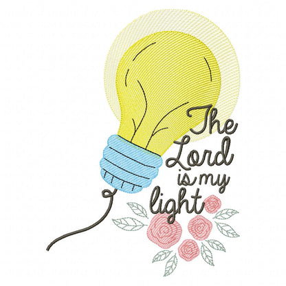 The Lord is my Light - Fill Stitch - Machine Embroidery Design
